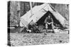Gov. George Parks in Camp Photograph - Alaska-Lantern Press-Stretched Canvas