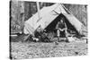 Gov. George Parks in Camp Photograph - Alaska-Lantern Press-Stretched Canvas