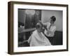 Gov. Jimmy Carte Receiving a Hair Cut-Stan Wayman-Framed Photographic Print