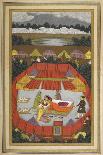 A Woman With Attendants Within an Encampment Of Tents.-Govardhan-Stretched Canvas