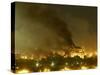 Government Building Burns During Heavy Bombardment of Baghdad, Iraq by U.S.-Led Forces-null-Stretched Canvas