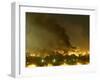 Government Building Burns During Heavy Bombardment of Baghdad, Iraq by U.S.-Led Forces-null-Framed Photographic Print