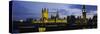 Government Building Lit Up at Night, Big Ben and the Houses of Parliament, London, England, UK-null-Stretched Canvas