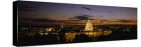 Government Building Lit Up at Night, U.S. Capitol Building, Washington D.C., USA-null-Stretched Canvas