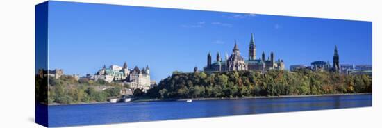 Government Building on a Hill, Parliament Building, Parliament Hill, Ottawa, Ontario, Canada-null-Stretched Canvas