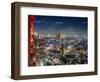 Government buildings of Tokyo at night, Japan-Sheila Haddad-Framed Photographic Print