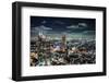 Government buildings of Tokyo at night, Japan-Sheila Haddad-Framed Photographic Print