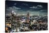 Government buildings of Tokyo at night, Japan-Sheila Haddad-Stretched Canvas