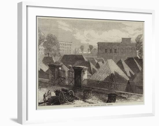 Government House Fort and Dalhousie Barracks, Calcutta-null-Framed Giclee Print