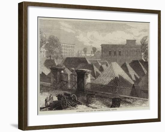 Government House Fort and Dalhousie Barracks, Calcutta-null-Framed Giclee Print