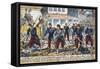 Government Soldiers Advancing into Paris to Suppress the Commune, 24th May 1871-null-Framed Stretched Canvas