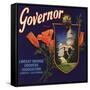 Governor Brand - Lindsay, California - Citrus Crate Label-Lantern Press-Framed Stretched Canvas