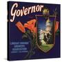 Governor Brand - Lindsay, California - Citrus Crate Label-Lantern Press-Stretched Canvas