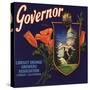 Governor Brand - Lindsay, California - Citrus Crate Label-Lantern Press-Stretched Canvas