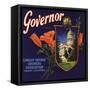 Governor Brand - Lindsay, California - Citrus Crate Label-Lantern Press-Framed Stretched Canvas