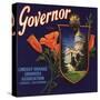 Governor Brand - Lindsay, California - Citrus Crate Label-Lantern Press-Stretched Canvas