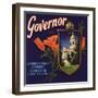 Governor Brand - Lindsay, California - Citrus Crate Label-Lantern Press-Framed Art Print