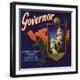 Governor Brand - Lindsay, California - Citrus Crate Label-Lantern Press-Framed Art Print