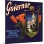 Governor Brand - Lindsay, California - Citrus Crate Label-Lantern Press-Mounted Art Print