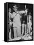 Governor Lewis O. Barrow Mixing Archery and Politics While Campaigning for Reelection-null-Framed Stretched Canvas