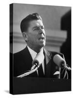 Governor Ronald W. Reagan Making Inaugural Speech after Swearing in Ceremony at Capitol-null-Stretched Canvas