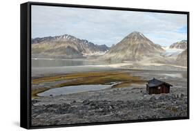 Governor's Cabin at Trinityhamn, Magdalenefjord, Svalbard, Norway, Scandinavia, Europe-David Lomax-Framed Stretched Canvas