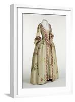 Gown and Petticoat in Ivory or Beige Brocaded Spitalfields Silk, C.1740-60-Anna Maria Garthwaite-Framed Giclee Print