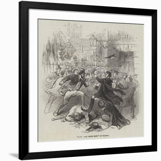 Gown and Town Row, at Oxford-null-Framed Giclee Print