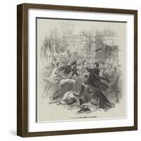 Gown and Town Row, at Oxford-null-Framed Giclee Print