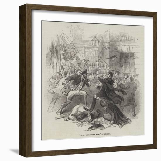 Gown and Town Row, at Oxford-null-Framed Giclee Print