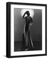 Gown in Mauve Jersey by Balenciaga of Paris Which Makes Dramatic Use of Classical Style Drapery-null-Framed Photographic Print