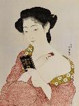 Drawing of a Woman Holding Mirror-Goyo Hashiguchi-Giclee Print