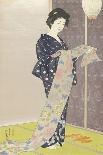 Drawing of a Woman Holding Mirror-Goyo Hashiguchi-Giclee Print