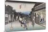 Goyû, femmes accostant les voyageurs-Ando Hiroshige-Mounted Giclee Print