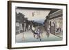 Goyû, femmes accostant les voyageurs-Ando Hiroshige-Framed Giclee Print