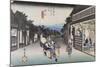 Goyû, femmes accostant les voyageurs-Ando Hiroshige-Mounted Giclee Print