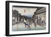 Goyû, femmes accostant les voyageurs-Ando Hiroshige-Framed Giclee Print