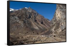 Goyul village between Lingzhi and Chebisa along the Laya-Gasa trekking route, Thimpu District, Bhut-Alex Treadway-Framed Stretched Canvas