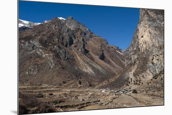 Goyul village between Lingzhi and Chebisa along the Laya-Gasa trekking route, Thimpu District, Bhut-Alex Treadway-Mounted Photographic Print