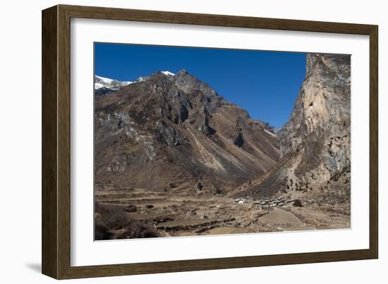 Goyul village between Lingzhi and Chebisa along the Laya-Gasa trekking route, Thimpu District, Bhut-Alex Treadway-Framed Photographic Print