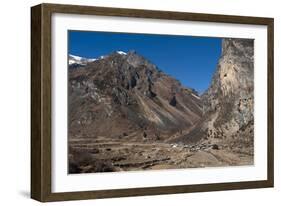 Goyul village between Lingzhi and Chebisa along the Laya-Gasa trekking route, Thimpu District, Bhut-Alex Treadway-Framed Photographic Print