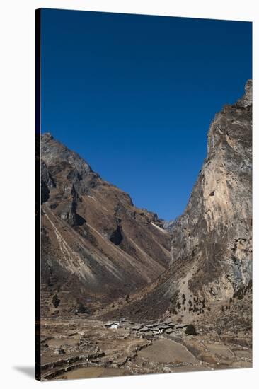 Goyul village, between Lingzhi and Chebisa on the Laya-Gasa trekking route, Thimpu District, Bhutan-Alex Treadway-Stretched Canvas