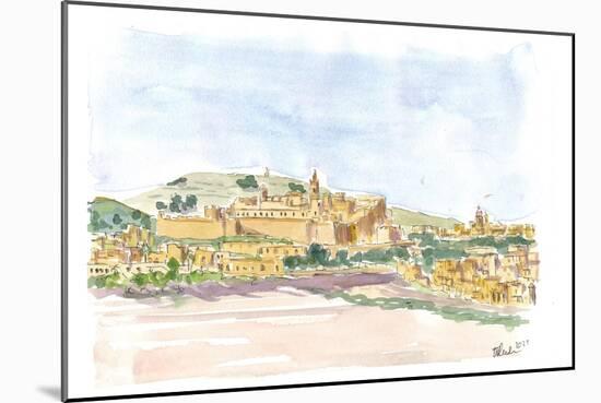 Gozo Ghawdex Malta Victoria Rabat Old Town Skyline and Citadel-M. Bleichner-Mounted Premium Giclee Print