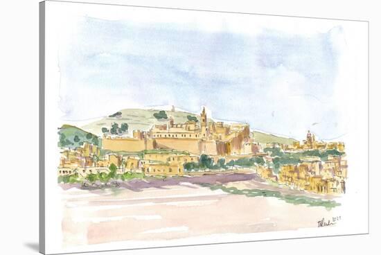 Gozo Ghawdex Malta Victoria Rabat Old Town Skyline and Citadel-M. Bleichner-Stretched Canvas