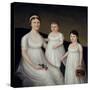 Grace Allison McCurdy and her Daughters, Mary Jane and Letitia Grace, c.1806-Joshua Johnson-Stretched Canvas