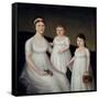 Grace Allison McCurdy and her Daughters, Mary Jane and Letitia Grace, c.1806-Joshua Johnson-Framed Stretched Canvas