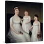 Grace Allison McCurdy and her Daughters, Mary Jane and Letitia Grace, c.1806-Joshua Johnson-Stretched Canvas