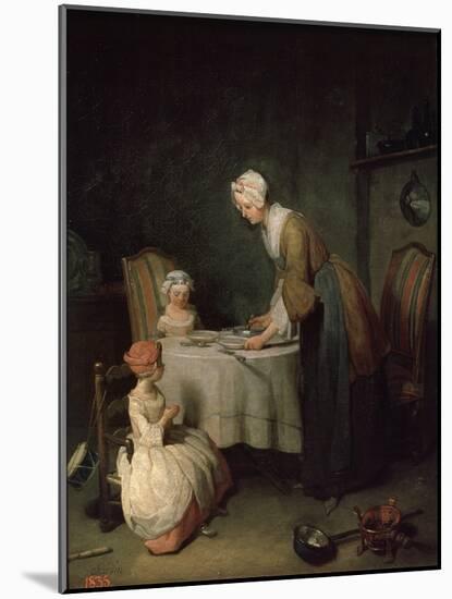 Grace before Dinner (Le Bénédicit), 1744-Jean-Baptiste Simeon Chardin-Mounted Giclee Print