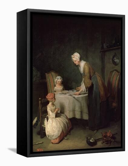 Grace before Dinner (Le Bénédicit), 1744-Jean-Baptiste Simeon Chardin-Framed Stretched Canvas