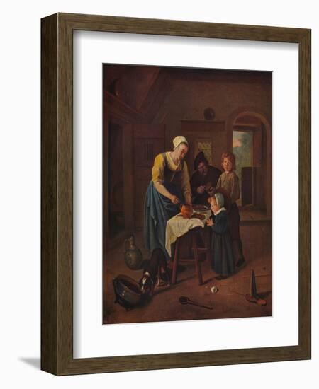 'Grace Before Meat', c1665, (c1915)-Jan Steen-Framed Giclee Print